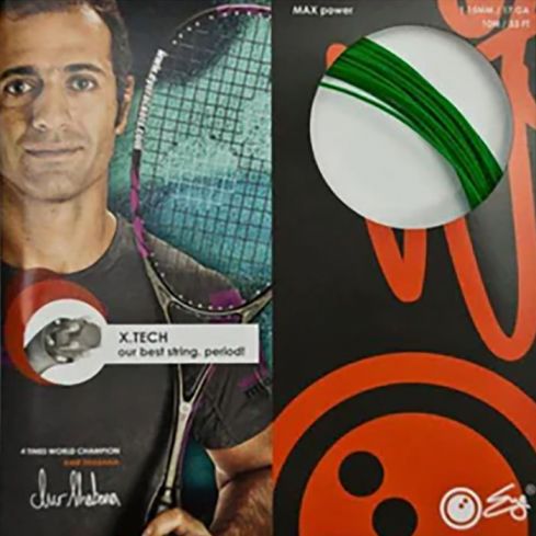 Eye X tech 1.25 squashsnaar groen 10 mtr